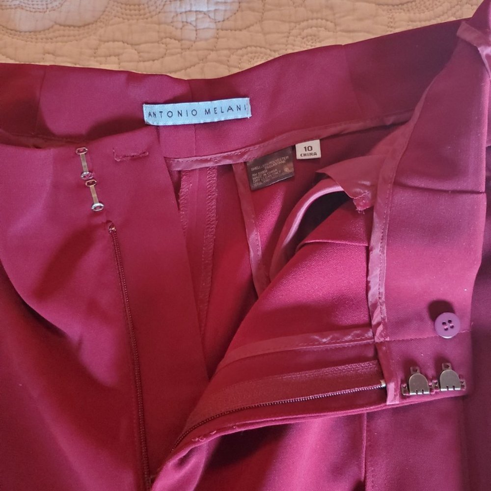 Antonio Melani Maroon Paper Bag Pants